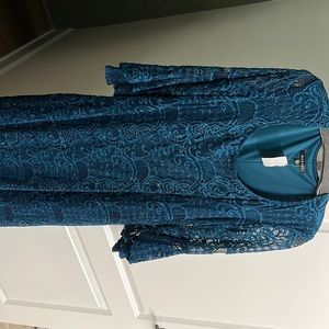Marina Teal colored lace dress